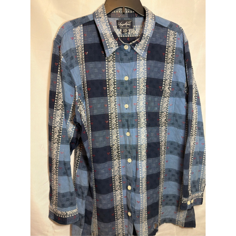 Angelique Made In Heaven Woven Hearts Folk Shirt Plus 22W Y2K Cottagecore Indie